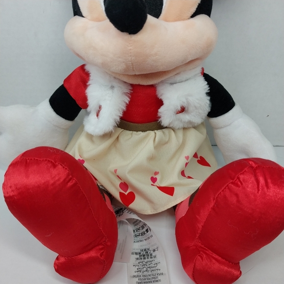 Disney World Valentine's Day Plush Disney Minnie W/Hearts Skirt 16inc Soft Plush - Picture 3 of 11